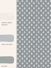 Laura Ashley Slate Grey Trefoil 10M Wallpaper - Image 4 of 4