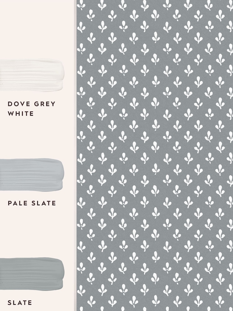 Laura Ashley Slate Grey Trefoil 10M Wallpaper - Image 4 of 4