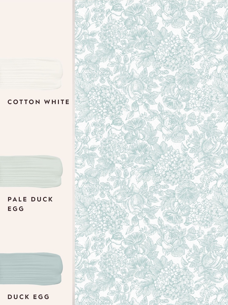 Laura Ashley Duck Egg Blue Louise 10M Wallpaper - Image 4 of 4