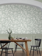Laura Ashley Sage Green Rye 10M Wallpaper - Image 1 of 4