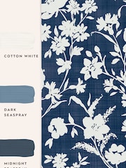 Laura Ashley Midnight Seaspray Blue Rye 10M Wallpaper - Image 4 of 4