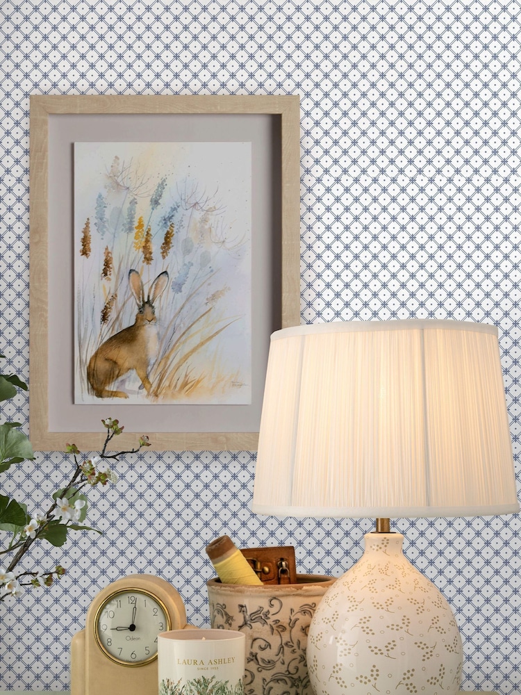 Laura Ashley Dark Seaspray Blue Wickerwork 10M Wallpaper - Image 2 of 5