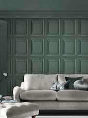 Laura Ashley Fern Green Redbrook Wood Panel 10M Wallpaper - Image 1 of 4
