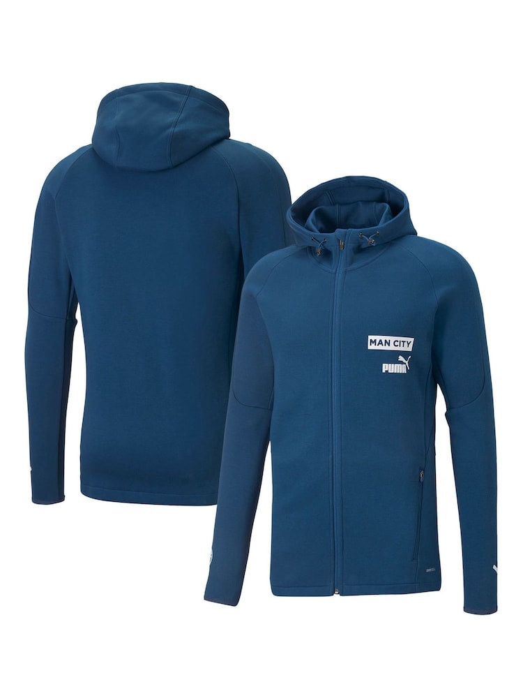 Puma Blue Chrome Manchester City Casuals Hoodie Jacket - Image 1 of 3