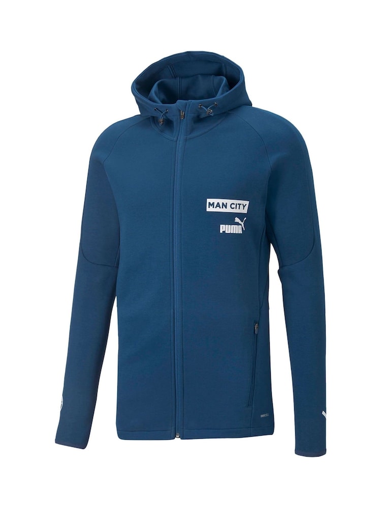 Puma Blue Chrome Manchester City Casuals Hoodie Jacket - Image 2 of 3