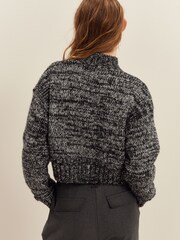 Charcoal Grey Cropped High Neck Long Sleeve Jumper - Image 4 of 7