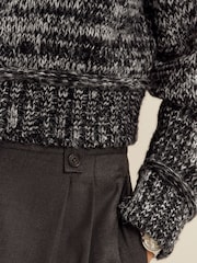 Charcoal Grey Cropped High Neck Long Sleeve Jumper - Image 5 of 7