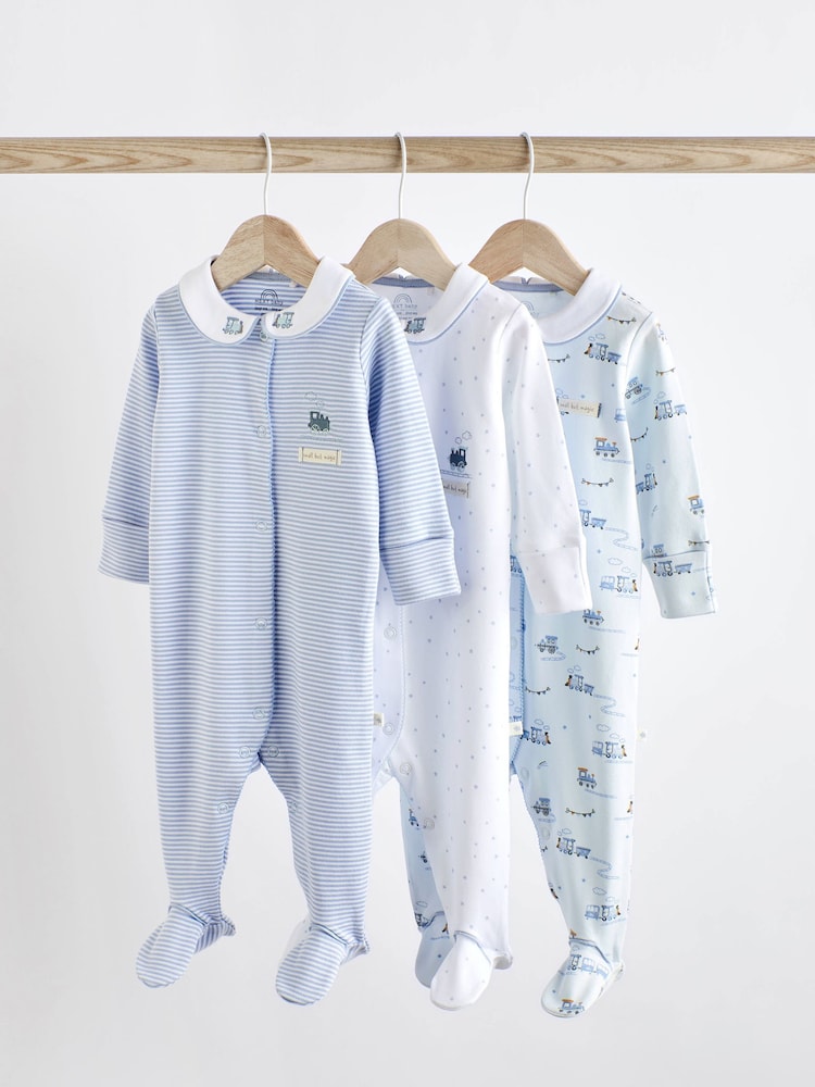 Weiß - Baby-Schlafanzüge aus 100 % im 3er-Pack (0 M.–2 J.) - Bild 1 von 15