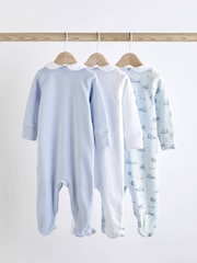 Weiß - Baby-Schlafanzüge aus 100 % im 3er-Pack (0 M.–2 J.) - Bild 2 von 15