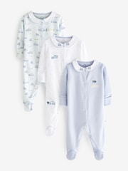 Weiß - Baby-Schlafanzüge aus 100 % im 3er-Pack (0 M.–2 J.) - Bild 8 von 15