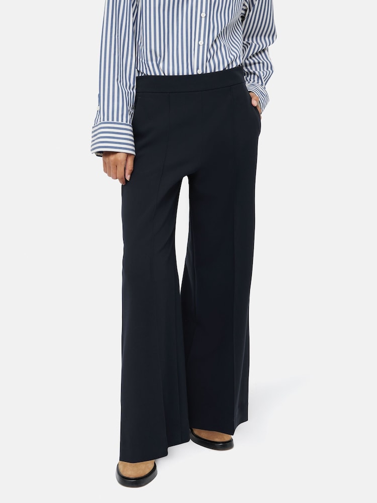 Jigsaw Blue Modern Crepe Sailor Trousers - Image 1 of 7