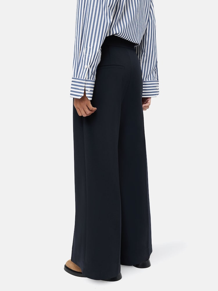 Jigsaw Blue Modern Crepe Sailor Trousers - Image 2 of 7