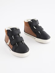Black Wide Fit (G) Warm Lined Touch Fastening Boots - Image 1 of 5