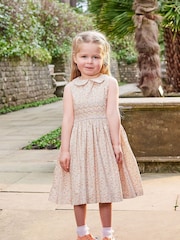 Trotters London Tangerine Esme Floral Smocked Dress - Image 1 of 4