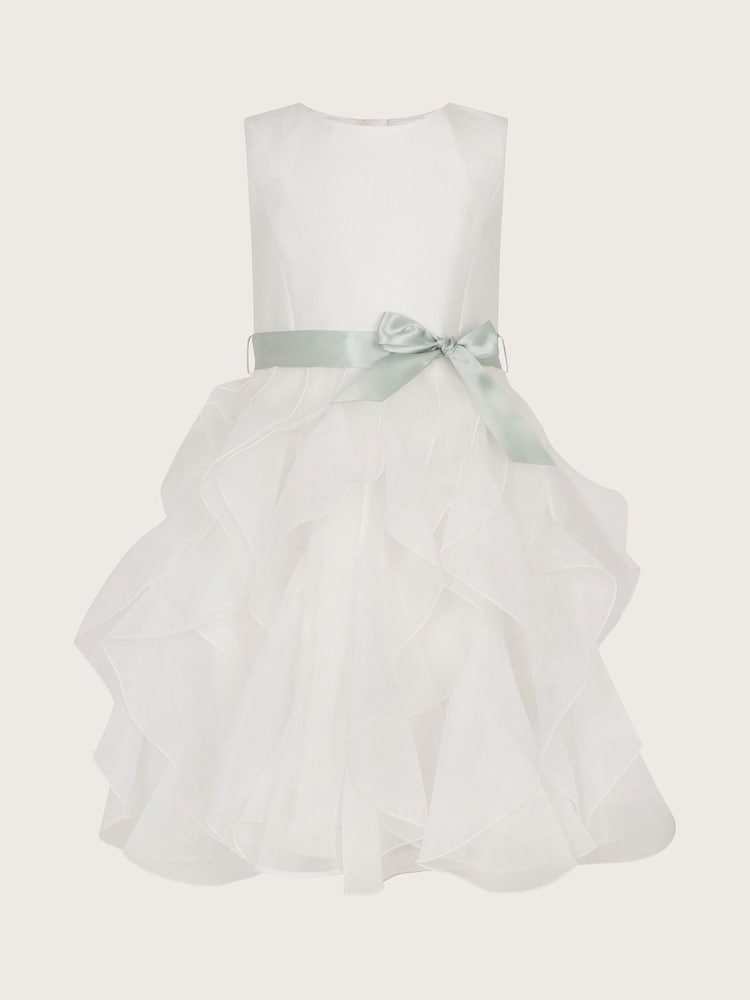 Monsoon Natural Cannes Organza Ruffle Dress - Image 1 of 2