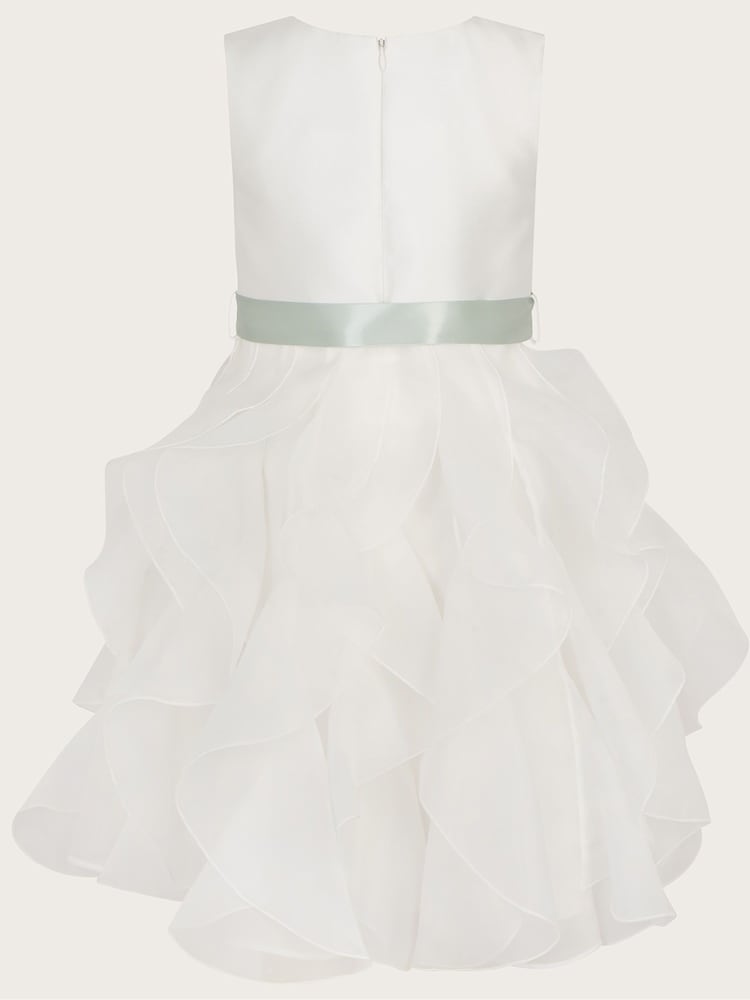 Monsoon Natural Cannes Organza Ruffle Dress - Image 2 of 2 Monsoon Natural Cannes Organza Ruffle Dress - Image 2 of 2