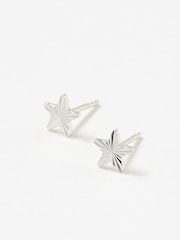Oliver Bonas Silver Tone Fay Star Stud Earrings - Image 1 of 5