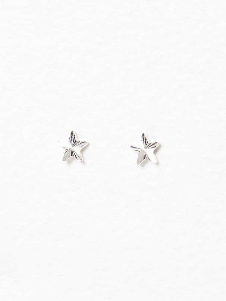 Oliver Bonas Silver Tone Fay Star Stud Earrings - Image 2 of 5 Oliver Bonas Silver Tone Fay Star Stud Earrings - Image 2 of 5