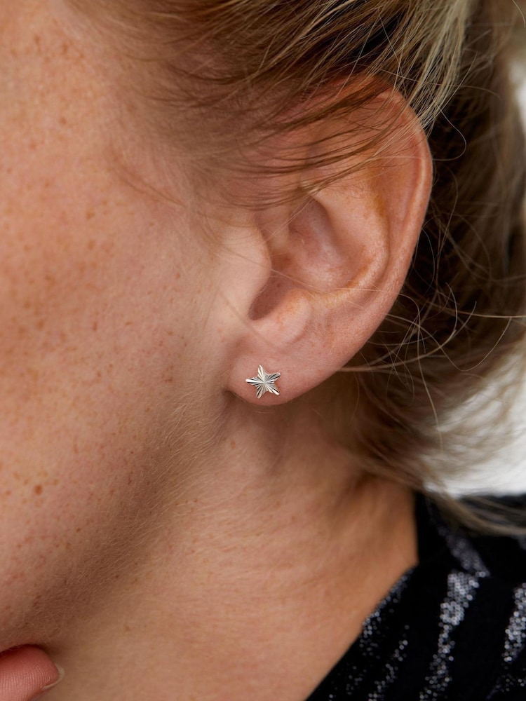 Oliver Bonas Silver Tone Fay Star Stud Earrings - Image 5 of 5 Oliver Bonas Silver Tone Fay Star Stud Earrings - Image 5 of 5