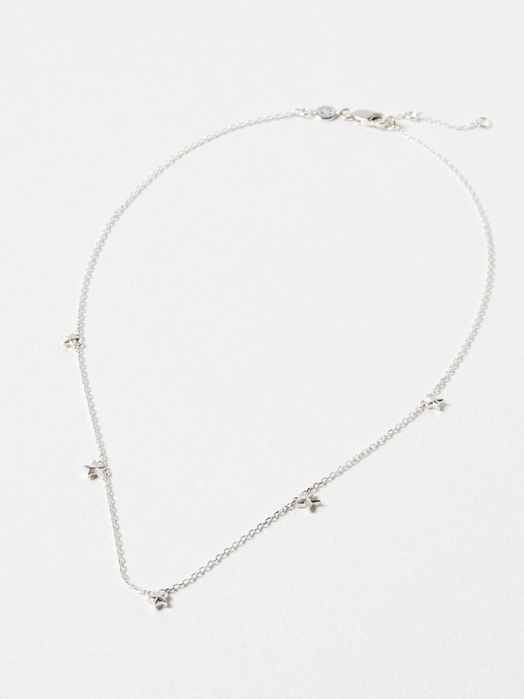 Oliver Bonas Silver Plated Zeke Star Detail Chain Necklace - Image 1 of 6 Oliver Bonas Silver Plated Zeke Star Detail Chain Necklace - Image 1 of 6