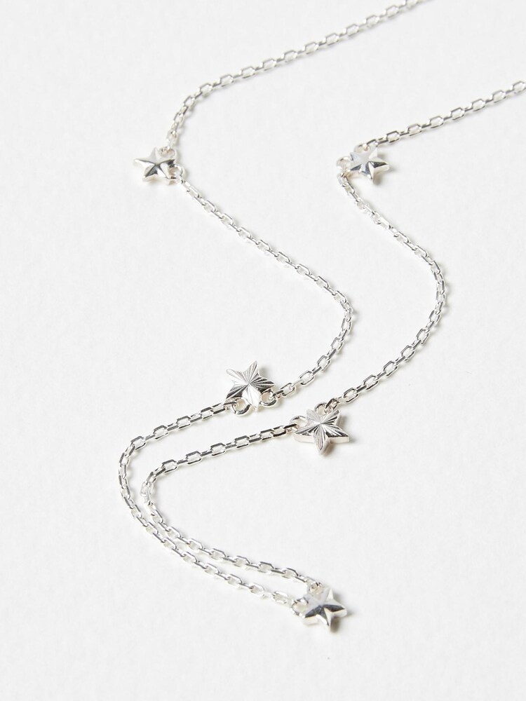 Oliver Bonas Silver Plated Zeke Star Detail Chain Necklace - Image 2 of 6 Oliver Bonas Silver Plated Zeke Star Detail Chain Necklace - Image 2 of 6