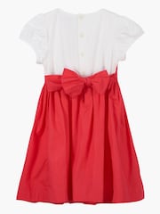 Trotters London Red Willow Rose Hand Smocked 100% Cotton Dress - Image 5 of 6