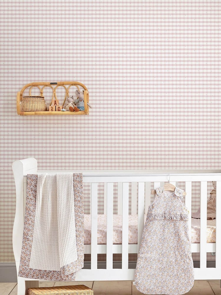 Laura Ashley Pale Amethyst Purple Gingham A4 Wallpaper Sample Wallpaper Sample - Image 1 of 2
