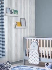 Laura Ashley Blue Painterly Stripe A4 Wallpaper Sample - Image 1 of 2