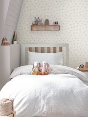 Laura Ashley Dove Grey Alphabet A4 Wallpaper Sample Wallpaper Sample - Image 1 of 2