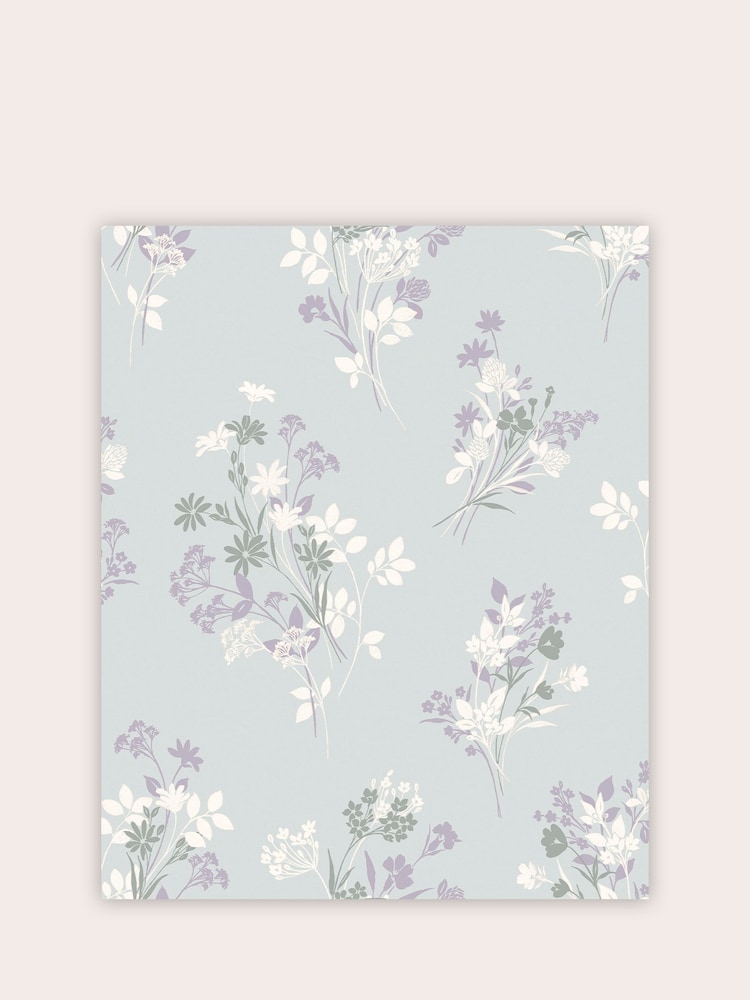 Laura Ashley Pale Duck Egg Blue Igerna A4 Wallpaper Sample - Image 2 of 2