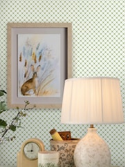 Laura Ashley Leaf Green Wickerwork A4 Wallpaper Sample - Image 1 of 3
