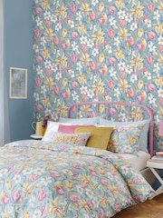 Laura Ashley China Blue Tulips A4 Wallpaper Sample - Image 1 of 2