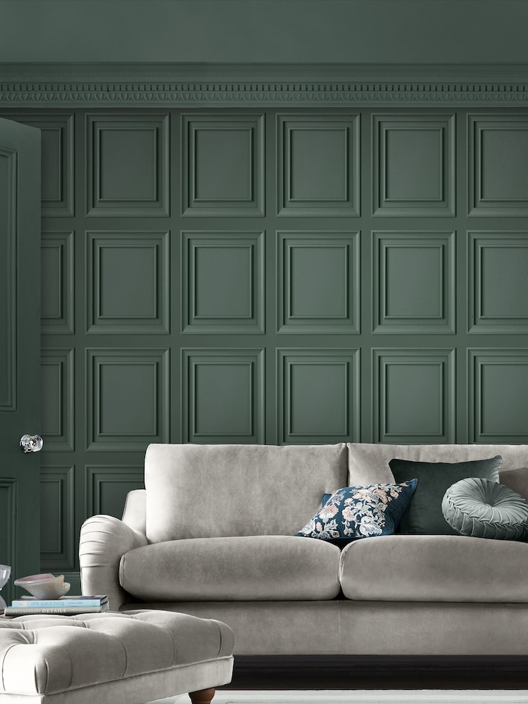 Laura Ashley Fern Green Redbrook Wood Panel A4 Wallpaper Sample - Image 1 of 2 Laura Ashley Fern Green Redbrook Wood Panel A4 Wallpaper Sample - Image 1 of 2