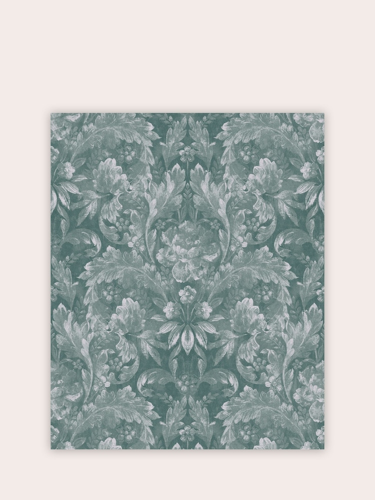 Laura Ashley Jade Green Apolline A4 Wallpaper Sample Wallpaper Sample - Image 2 of 2