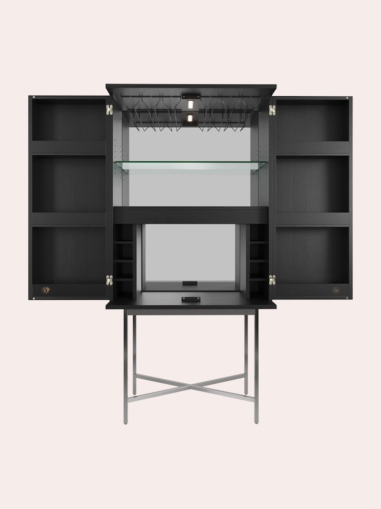 Laura Ashley Black Tregaron 2 Door Cocktail Cabinet - Image 2 of 6