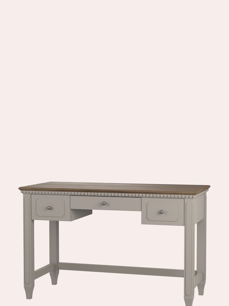 Laura Ashley Grey Hanover 3 Drawer Desk - Image 4 of 4
