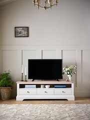 Laura Ashley White Dorset Wide Tv Unit - Image 1 of 8