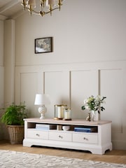 Laura Ashley White Dorset Wide Tv Unit - Image 4 of 8