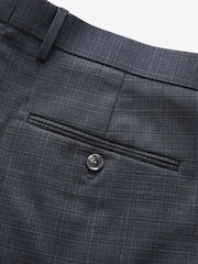 Navy Blue Check Suit Trousers - Image 8 of 10