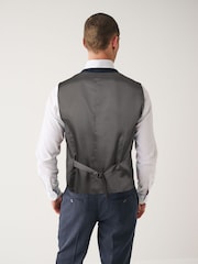 Navy Blue Check Suit Waistcoat - Image 3 of 12