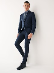 Bright Blue Super Skinny Check Suit Jacket - Image 2 of 12