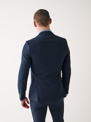 Bright Blue Super Skinny Check Suit Jacket - Image 3 of 12