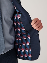 Bright Blue Super Skinny Check Suit Jacket - Image 6 of 12