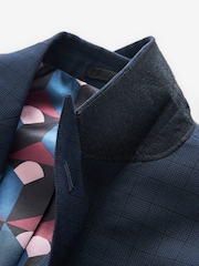 Bright Blue Super Skinny Check Suit Jacket - Image 8 of 12