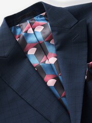 Bright Blue Super Skinny Check Suit Jacket - Image 9 of 12