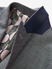 Blue Regular Fit Textured Suit Jacket - Image 11 of 14