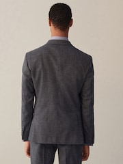Blue Regular Fit Textured Suit Jacket - Image 3 of 14