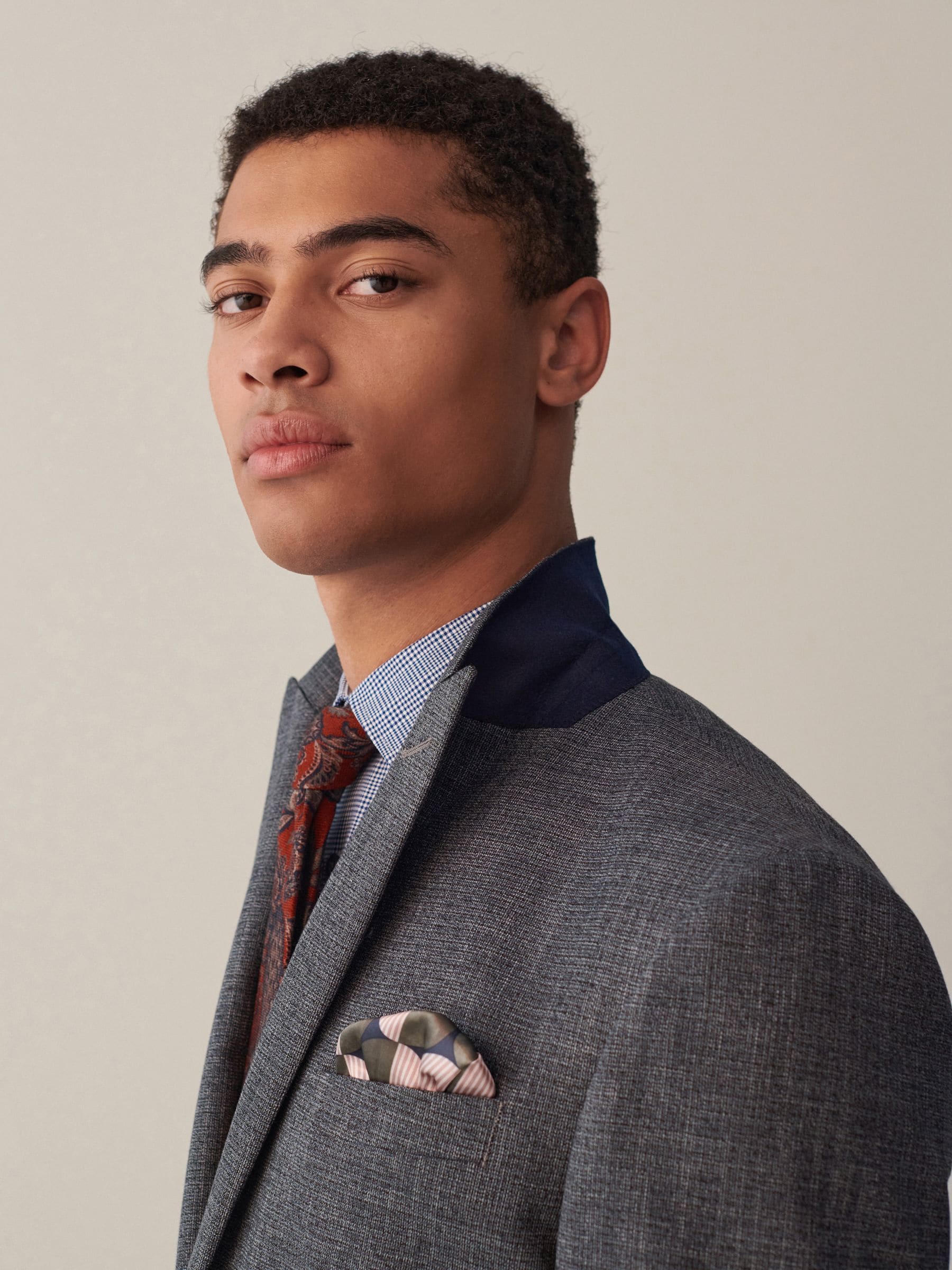 Buy Blue Regular Fit Textured Suit Jacket from Next Luxembourg