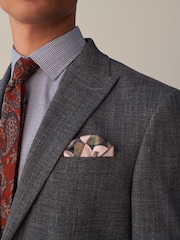 Blue Regular Fit Textured Suit Jacket - Image 5 of 14