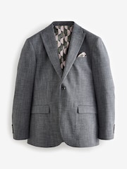 Blue Regular Fit Textured Suit Jacket - Image 8 of 14